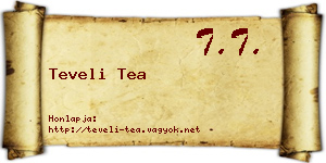 Teveli Tea névjegykártya